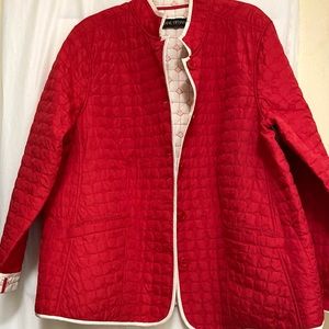 LANE BRYANT red, Asian inspired contemporary quilted jacket SZ. XL